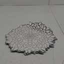 100PCS Disposable Silver Metallic Round Paper PlaceMats Round Floral Charger Table Mat Table Setting Mat Pressed Paper Round Place Mats for Christmas Wedding Birthday Party Dining Table Decor Supplies