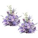 Angela flower 2pcs Purple Free Standing Flowers Ball Bouquet Artificial Rose Arrangements Balls for Wedding Centerpieces Tables Chair Aisle Runner Flowers Decorations