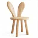 HuiBeans Bunny Chair for Ages 1.5-4 - Small Toddler Wooden Chair with 9.25" Seat Height, Solid Wood Rabbit Stool for Nursery, Playroom & Low Tables, Mini Kids Furniture - 1 Pack