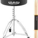 GLEAM Drum Throne Height Adjustable - Drum Seat Thick Padded for Adults and Kids Universal Drum Stools with Anti-Slip Feet Drum Chair Black