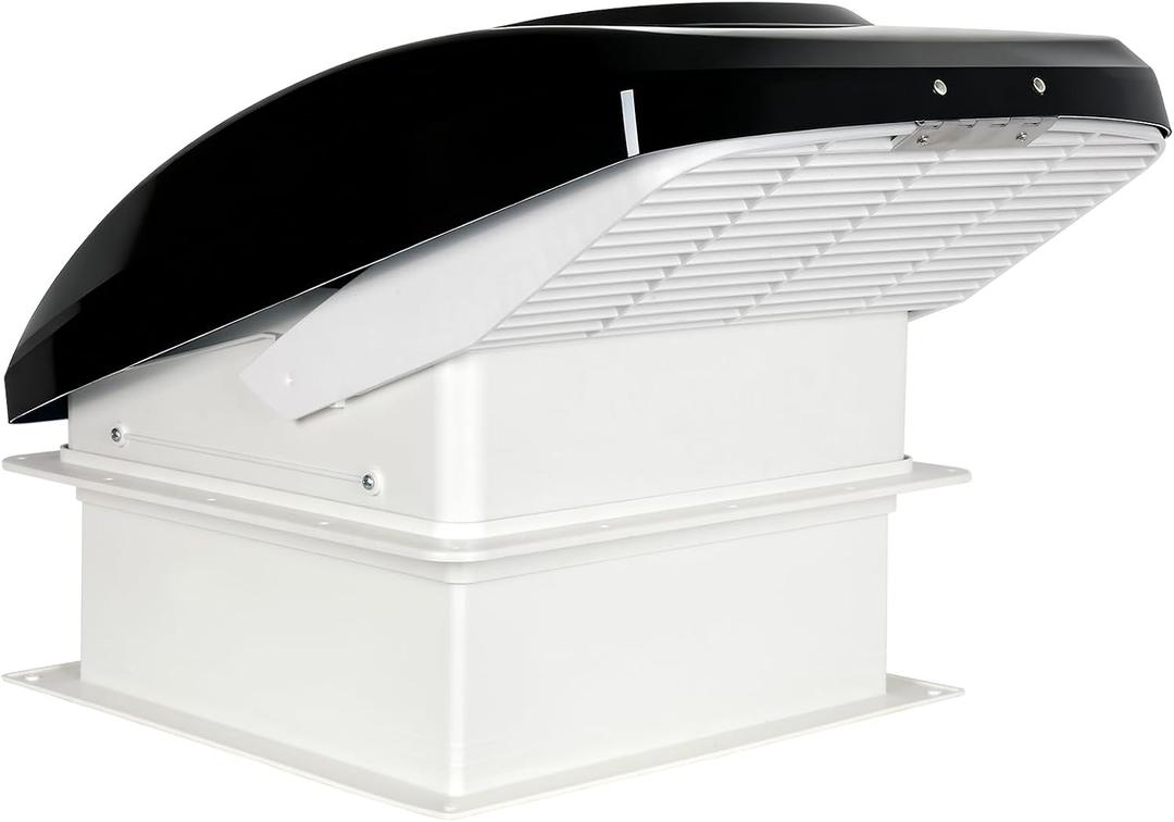 RV Roof Vent Fan with Rain Shield, 12V DC 14" Super Quiet Reliable Manual RV Roof Fan, 3-Speed, Reversible, 14in