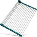 Tomorotec Roll Up Dish Drying Rack Over Sink, 304 Steel,21x15.5,Dark Green
Anti-Slip Silicone Rims For Grip, Heat-Resistant Trivet Mat Holding Heavy Cookware, Rustproof Kitchen Counter Space Saver