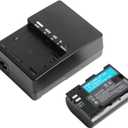 LP-E6 LP-E6N Battery and LC-E6 LC-E6E Battery Charger Compatible with Canon EOS 5D Mark II III IV, 5DS, 5DS R, 6D, 6D Mark II, 7D, 7D Mark II 60D 70D 80D 90D R R5 C700 XC10 XC15 Cameras