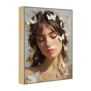 FOLKOR Floater Frame for 16x20 Canvas Paintings, DIY Metal Floating Frames with 1.5" Deep for Art Show Exhibition Home Office Gallery Wall Decor, Abstract Artwork for Modern Farmhouse Room (Natural)