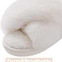 Evshine Women's Fuzzy Slippers Cross Band Memory Foam House Slippers Open Toe, 38-39