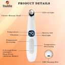 3 in 1 Eye Lift Wand, Vibrating 98F to 113F LCD Display Screen Massager for Dry Eyes, Dark Circles, Puffiness, Fine Lines and Wrinkles, Cream White
