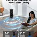 Personal Tower Fan for Bedroom, Portable Desk Table Fan3 Speeds Cooling Standing Fan with 12H Timer, 60 & 110 Oscillating Floor Tower Fans That Blows Cold Air for Bedroom Office,Dark Grey