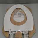 Mayfair Cassel Slow Close Toilet Seat, Easy Clean, Non Slip Premium Wood Seat, Easy Install, Made in USA, Elongated, White