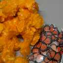 Yunsailing 96 Pcs Day of The Dead Decoration Set 6 Pcs 5 ft Artificial Marigold Flowers Garland 30 Pcs Monarch Butterfly Decor 60 Pcs Mexican Flowers Decor for Dia De Los Wedding (Deep Orange)