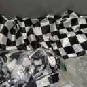 3 Pack Black and White Round Checkered Tablecloth 84 84 Checkered Table Cover Disposable Tablecloth for Round Tables Race Car Theme Party Birthday Picnic Camping Checkered Round Plastic Table Cloth