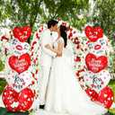Fourluoo 2 Pcs 5.3ft Valentines Day Inflatable Heart Outdoor Yard Decoration Blow up Heart Yard Decor with LED Lights Romantic Sweet Hearts for Valentine's Day Party Indoor Garden Lawn Porch Decor
