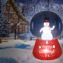 Shappy 5.5ft Inflatable Snow Globe with Built in LEDs Christmas Inflatable Decoration with Snowman Blow Up Holiday Family Party Decoration for Outdoor Yard Garden Lawn (Red,Snowman)
