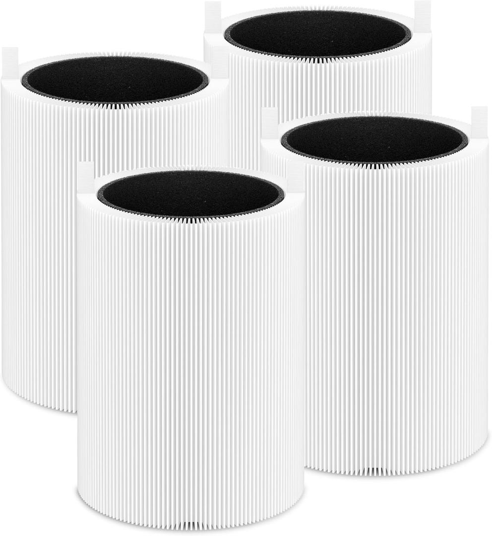 411i Max Replacement Filters Compatible with Blue Pure 411i Max and 411a Max Air Cleaner Purifier, 411i Max F4MAX Particle and Activated Carbon Filter, 4 Packs