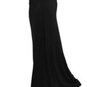 Urban CoCo Women's Fold-Over Flare Long Maxi Skirt (Black,XL)