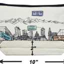 Cities Around the World Artwork Cosmetic Bag Series  Designed in USA, Travel Makeup Bag with Zipper, Souvenir Gift for Women, Artwork Organizer for Purse or Toiletry (Denver)