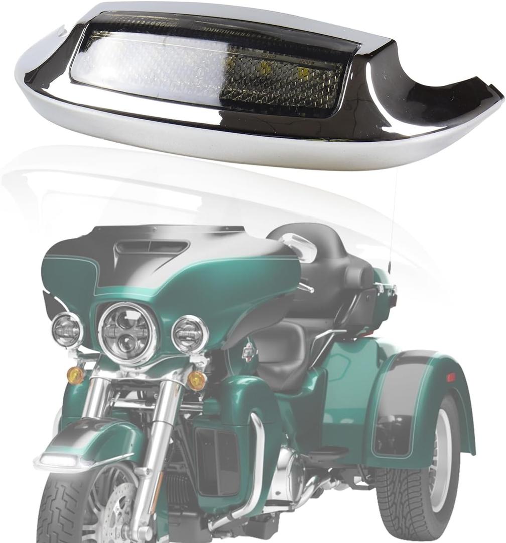 Smoked Front Fender Tip Light Assembly Compatible with Harley Touring Ultra Limited Low Electra Glide Tri Glide CVO Limited