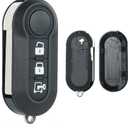 SUPALAND Key Fob Shell Case Replacement for Ram ProMaster 1500 2500 3500 Fiat 500 500L Panda Ducato Bravo 2010-2021 Keyless Entry Remote Control 3 Button Pad Cover Uncut Flip Key Fob Cover RX2TRF198