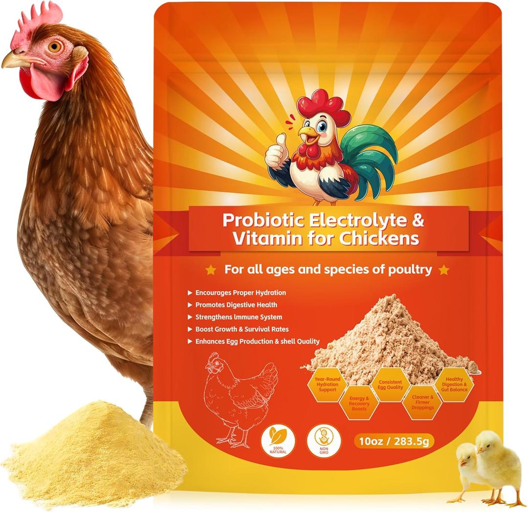 Probiotic + Electrolyte Powder for Chickens, Natural Hydration & Gut Support, Helps Digestive Health, Egg Production, BBD: 2025/12/19