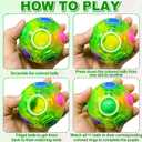 6 Pack 3.8'' Jumbo Easter Eggs with SpinMaster Rainbow Balls - 3D Magic Cube Brain-Boosting Toys for Kids Ages 6-12, Fidget Toys, Easter Basket Stuffers, Egg Hunt Prizes & Sensory Party Favors