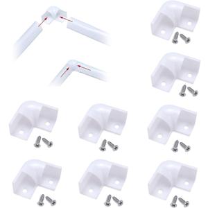 Muzata 8Pack White Corner Connector Kit for LED Channel L Shape 90 Degree Connectors fit Muzata V1SW V Shape Strip Light Aluminum Channel LC08