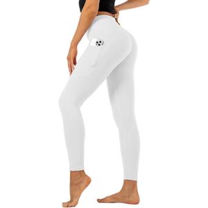 High Waisted Leggings for Women with Pockets-Tummy Control No See-Through Yoga Pants for Gym Workout Running, Large