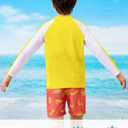 Boys Two Piece Swim Set Zipper Rash Guard Swimsuits Long Sleeve Bathing Suit for 4-12 Years (Yellow)