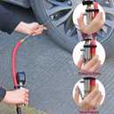 Tire Inflator with Tire Pressure Gauge, Extended Straight-on Air Chuck with 12 Inch Rubber Air Hose
