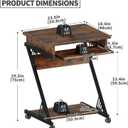 ALISENED Small Computer Desk with Keyboard Tray, Compact Desk for Bedroom, 23.6*18.9*29.5 inches