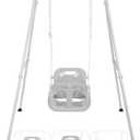 3-in-1 Toddler Swing, Foldable Indoor & Outdoor Baby Swing
Multifunctional Swings for Children 6 Months and Older, Easy to Assemble and Store for Backyard Play (Gray)