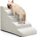 Aodisman Dog Stairs for Bed 22.4H,5-Step Dog Ramp for Small Dogs & Cats,Pet Steps for Dogs to get on High Bed, Indoor Anti-Slip Pet Stairs for Old Cats and Puppy,Light Grey
