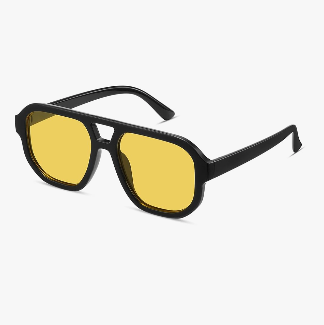 livho Trendy Polarized Square Aviator Sunglasses Women Men Square Eyewear Frame, Retro Sun Glasses for Women Men 2025 Shades