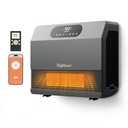 Brightown Smart Wall Heater, Electric Space Heater for Indoor Use 1500W, 5 Optional Modes, Adjustable Thermostat, Remote Control, Energy Efficient Easy-Mount Heater for Bedroom, Works with Alexa, Grey