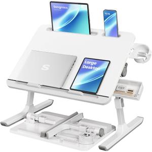SONGMICS Bed Laptop Desk, Foldable, Adjustable Height, 15.7 x 22 Inches