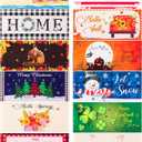 Timgle 12 Pcs Interchangeable Door Mat Seasonal Welcome Doormat Holiday's Funny Non Slip Backing Mat Decorative Front Door Mats for Halloween Christmas Thanksgiving Decor, 22 x 10 Inches
