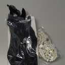 Women 1920s Gatsby Vintage Sequin Flapper Fringe Party Plus Dress with 20s Accessories Set (X-Large, Black Silver)