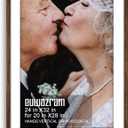 euwazram Solid Wood 24x32 Frame - Single Frame, Rustic Walnut 24 x 32 Poster Frame with Mat for 20x28, Picture Frames for Artwork, Puzzles, Photos and Movie Posters, Perfect Christmas Frame