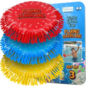 ArtCreativity Soft Water Frisbees for Kids, Soft Sports Discs (3 Pack), Beach Water Toys & Swimming Pool Toys for Kids, Backyard Fun Toy & Outdoor Summer Games, Birthday Gifts for Boys & Girls (Red, Blue & Yellow)