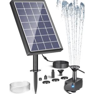 Biling Solar Water Fountain for Bird Bath, 3.5W Solar Water Pump Outdoor with 10ft Cable, 4ft Tubing, Solar Pond Pump for BirdBath, Garden Small Ponds (Need Direct Sunlight)
