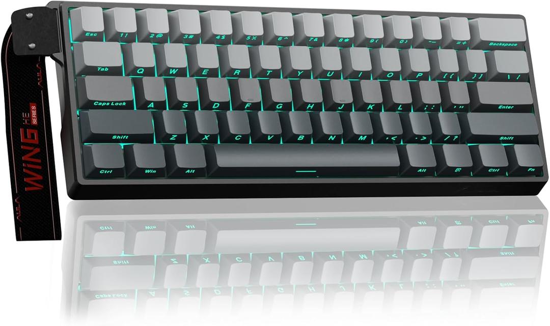 Aula WIN60 HE - 60% Mechanical Gaming Keyboard Wired, Hall Effect Magnetic Switch Hot Swappable,8000 Hz Polling Rate, RGB Keyboard 60 Percent Compact Design for PC (Gradient Gray)