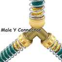 Uenede 2PCS Garden Hose Splitter Brass 3/4" GHT Male Thread Heavy Duty 2 Way Y Connector Garden Hose Adapter for Backyard Water Tap, Outlet, & Spigot