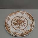 Salad Plates, 8.5 Inch Ceramic Plates Set of 6, Kitchen Plates Microwave Safe Plate, White Porcelain Dessert Porcelain Serving Dishes, Brown