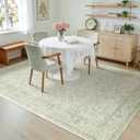 Sage Green Area Rug for Bedroom Neutral Boho Farmhouse Floral Distressed Design 5x8 Rug with Washable No Slip Soft 5 by 8 Area Rugs for Living Room Home Office Dining Room Carpet for Under Table