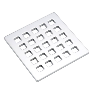 3.75 Inch Square Shower Drain Cover 5mm Thick Floor Drain Square Grille (Silver)