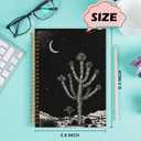 Yhtrg Black and White Boho Western Cactus Spiral Notebooks, Western Journaling Notebook, Eclectic Boho Southwestern Moon Desert Landscape Notebook for Note Taking, 5.5x8.3 Inch