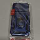 Janmitta Case for iPhone 14 Pro Phone Cover Built in Slide Camera Lens Cover+Screen Protector,Heavy Duty Shockproof Full Body PhoneCase with Finger Ring Holder Kickstand,Blue