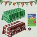Football Theme Party Decorations, Football Party Supplies Kit Includes 54" X 108" Thick Football Tablecloth Party Banner Dice & Football Dice Game Manual Card for Birthday Gameday Decorations