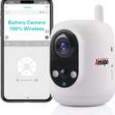 Long Battery Life Indoor Cameras Wireless for Home Security, House Camera Battery Powered, 360°Pan Tilt Viewing, 2.4Ghz 2K Tiny WiFi Cameras, 2 Way Talk, Color Night Vision, AI Motion Detection