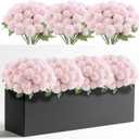 12 Bundle Artificial Mums Flowers for Outdoor Spring Decoration,Faux Ball Chrysanthemums Bouquet Fake Silk Flower for Vase Easter Table Floral Arrangement Wedding Home Decor(12, Pink)