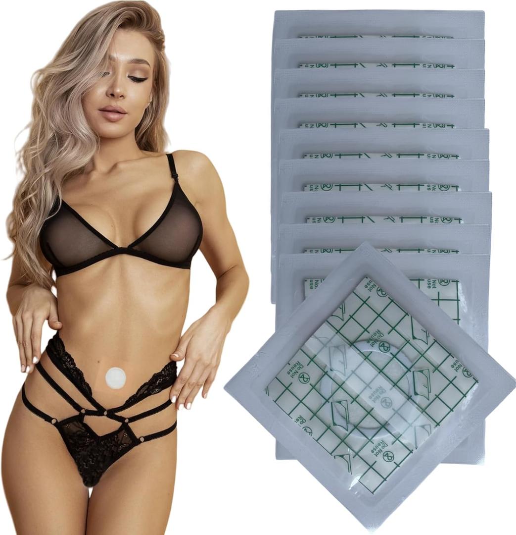 Disposable Self-Adhesive Castor Oil Pack Wrap for Belly Button | Organic Cotton PU Film Anti-Leakage Patches | Individually Wrapped, Oil-Free & Portable(20PCS)