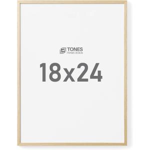 18x24 Poster Frame, Matless Large Picture Frame Natural Solid Wood Veneer Finish, and Plexiglass Front for Poster Gallery Wall Home Decor